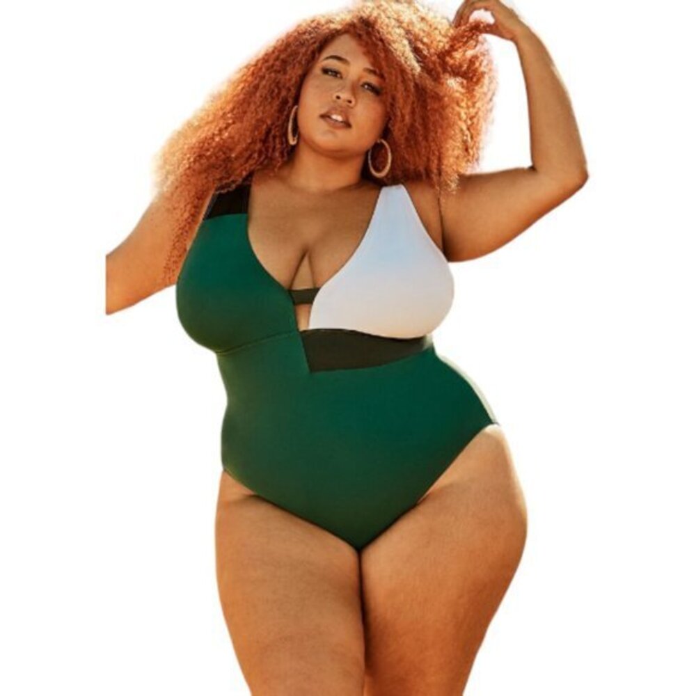 Gabifresh X Swimsuits For All Wild Safari SOLD OUT! Color Block Swimsuit Size 16